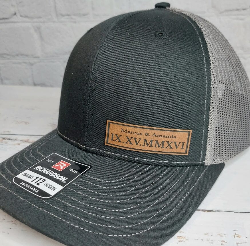 Custom Text Hats, Roman Numerals Hat, Valentines Day Gifts, Personalized Name, Custom Initials, Custom Year, Anniversary Gifts, Couples Gift Signature Custom Works 