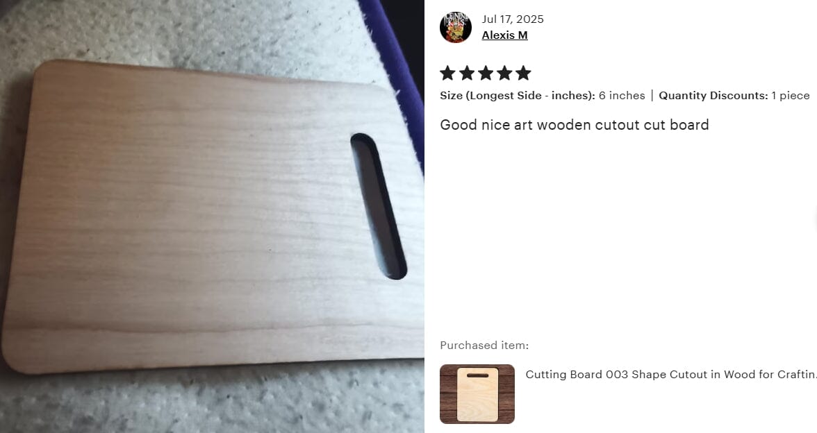 Cutting Board 003 Shape Cutout Craft Shapes & Bases Signature Cutouts 