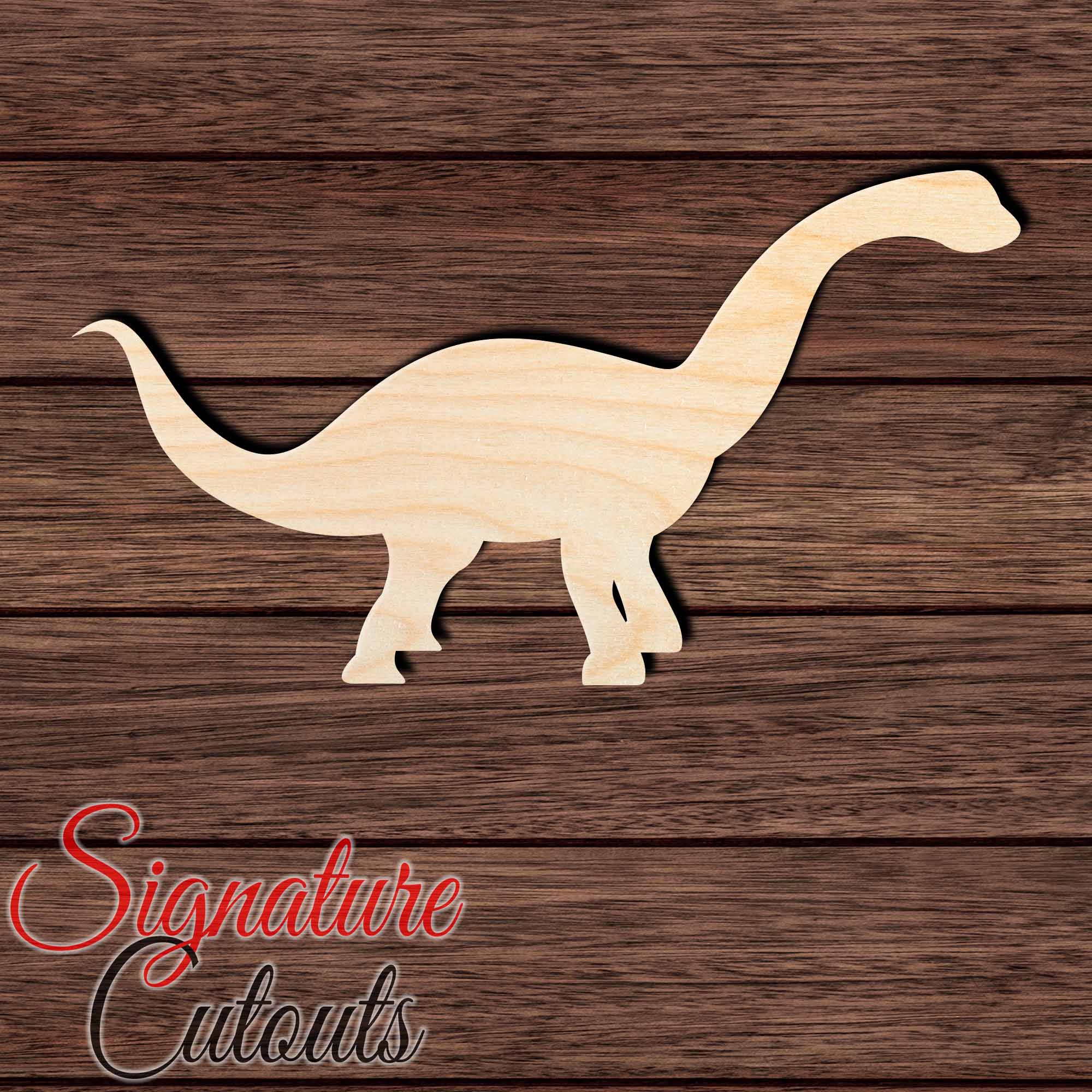 Dinosaur 034 - Brontosaurus Shape Cutout in Wood Craft Shapes & Bases Signature Cutouts 