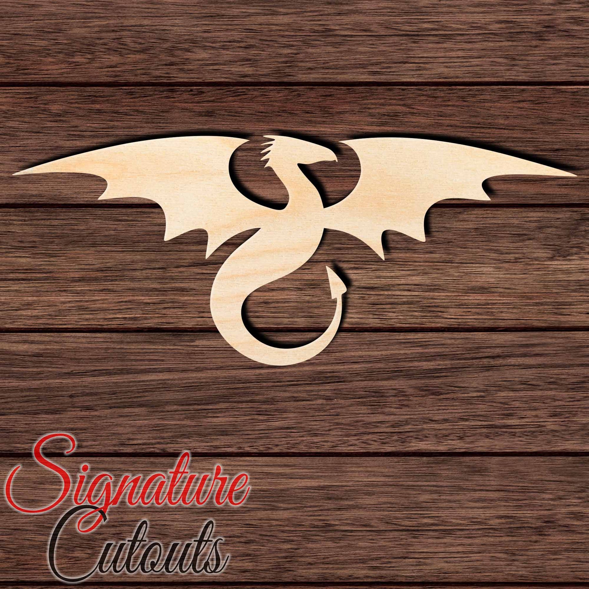Dragon 003 Shape Cutout in Wood Craft Shapes & Bases Signature Cutouts 