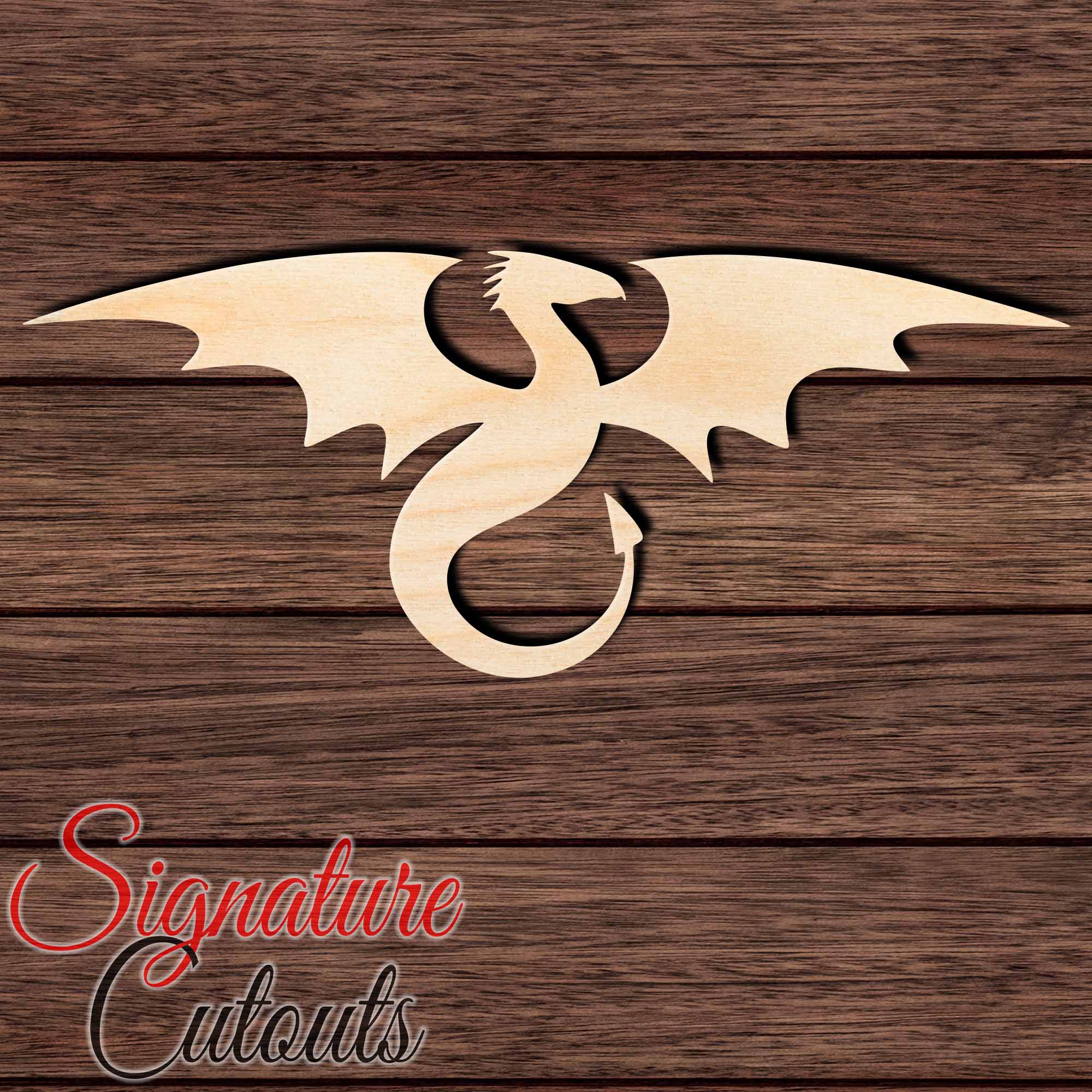 Dragon 003 Shape Cutout in Wood Craft Shapes & Bases Signature Cutouts 