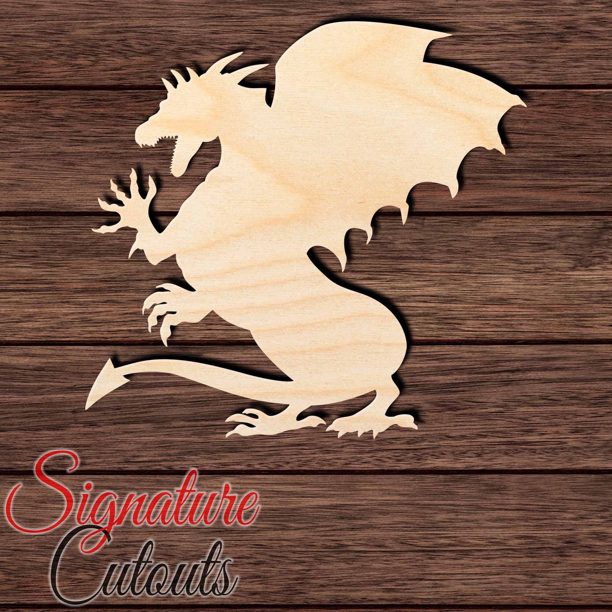 Dragon 005 Shape Cutout in Wood Craft Shapes & Bases Signature Cutouts 