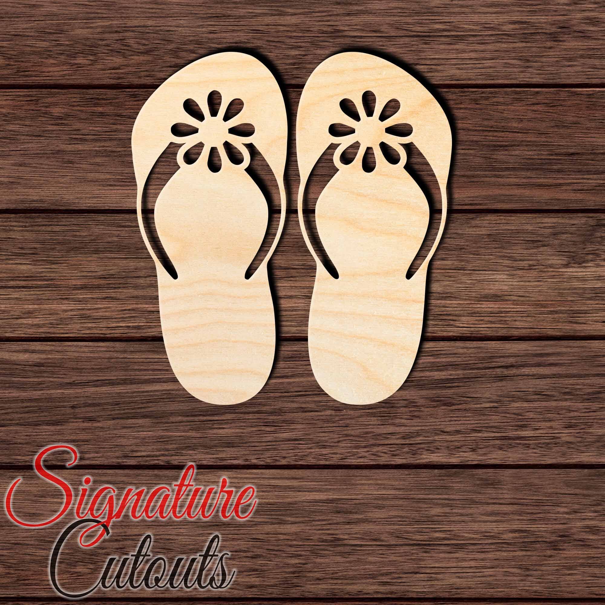Flip Flops 002 Shape Cutout in Wood Craft Shapes & Bases Signature Cutouts 