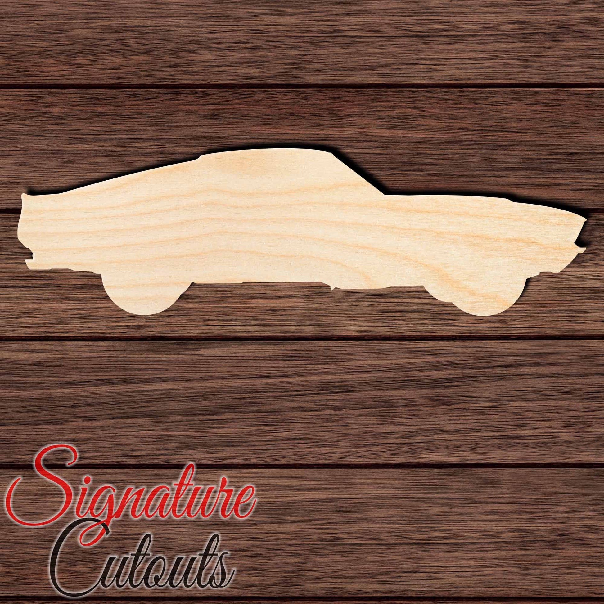 Ford Mustang 001 Unfinished Shape Cutout in Wood Craft Shapes & Bases Signature Cutouts 