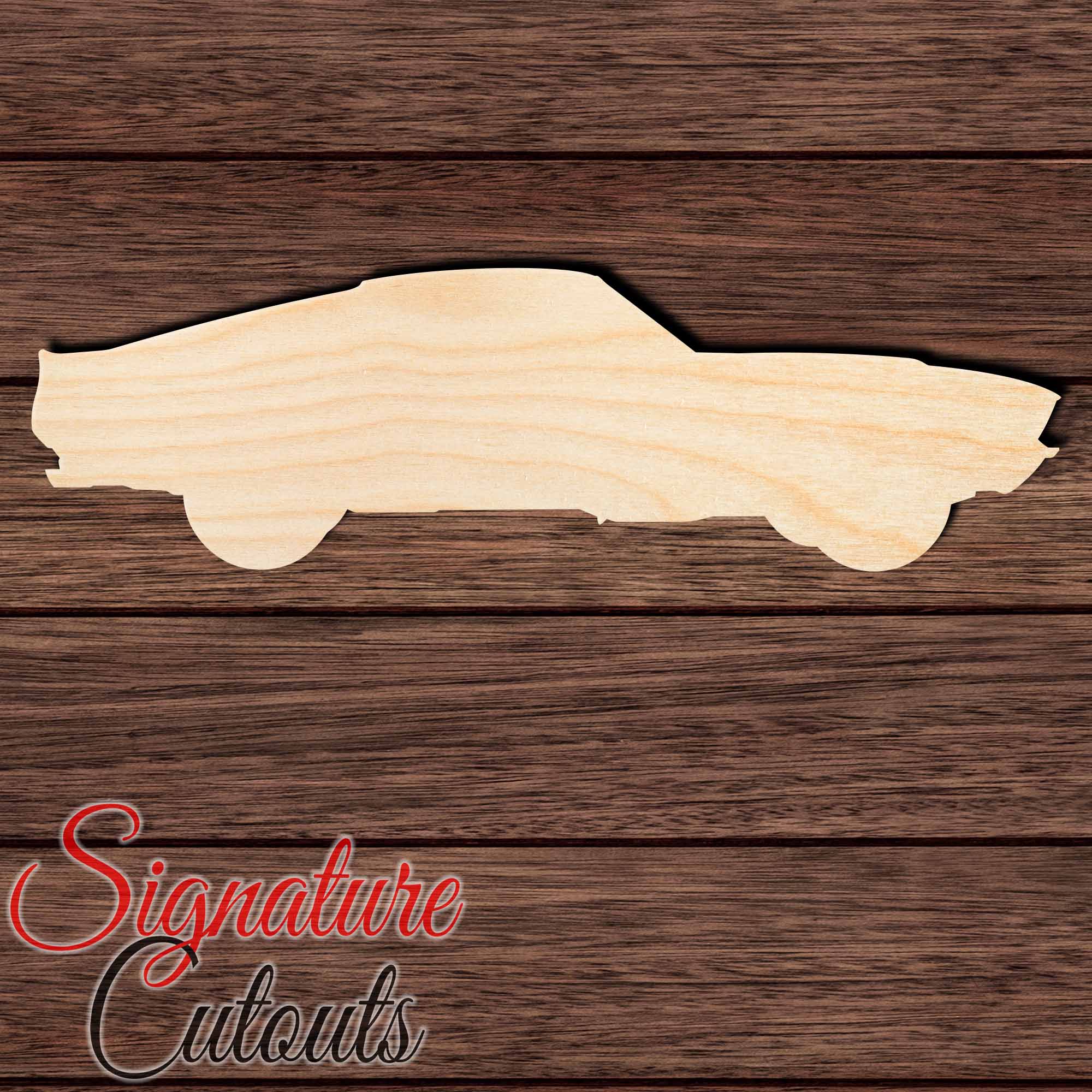 Ford Mustang 001 Unfinished Shape Cutout in Wood Craft Shapes & Bases Signature Cutouts 