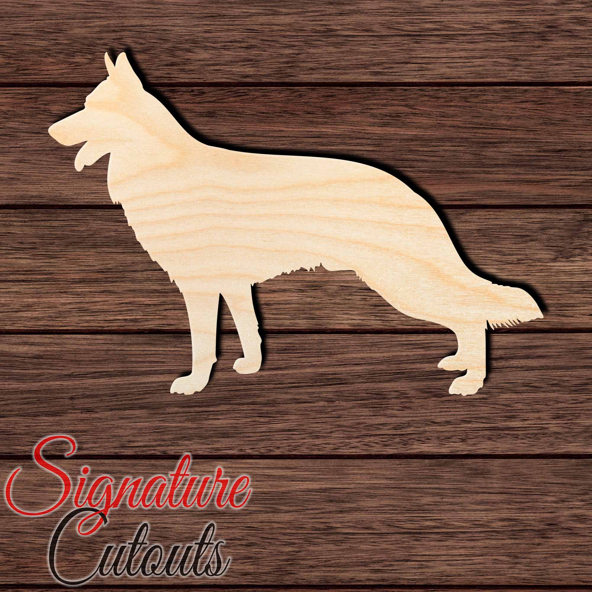 German Shepherd 001 Shape Cutout in Wood Craft Shapes & Bases Signature Cutouts 