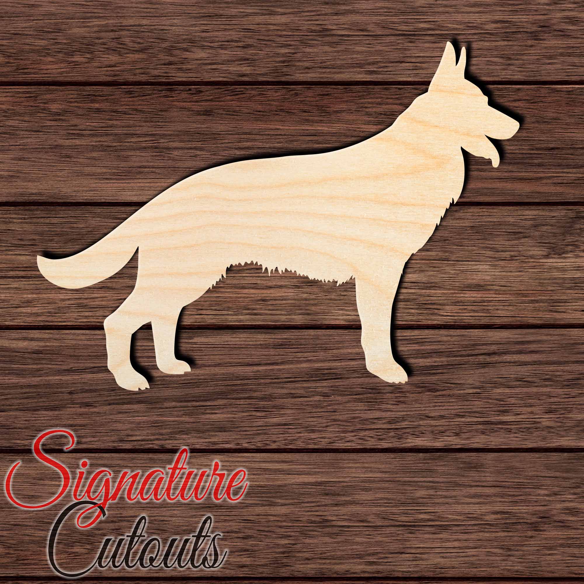 German Shepherd 002 Shape Cutout in Wood Craft Shapes & Bases Signature Cutouts 