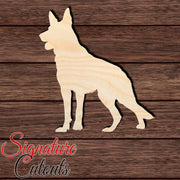 German Shepherd 003 Shape Cutout in Wood Craft Shapes & Bases Signature Cutouts 