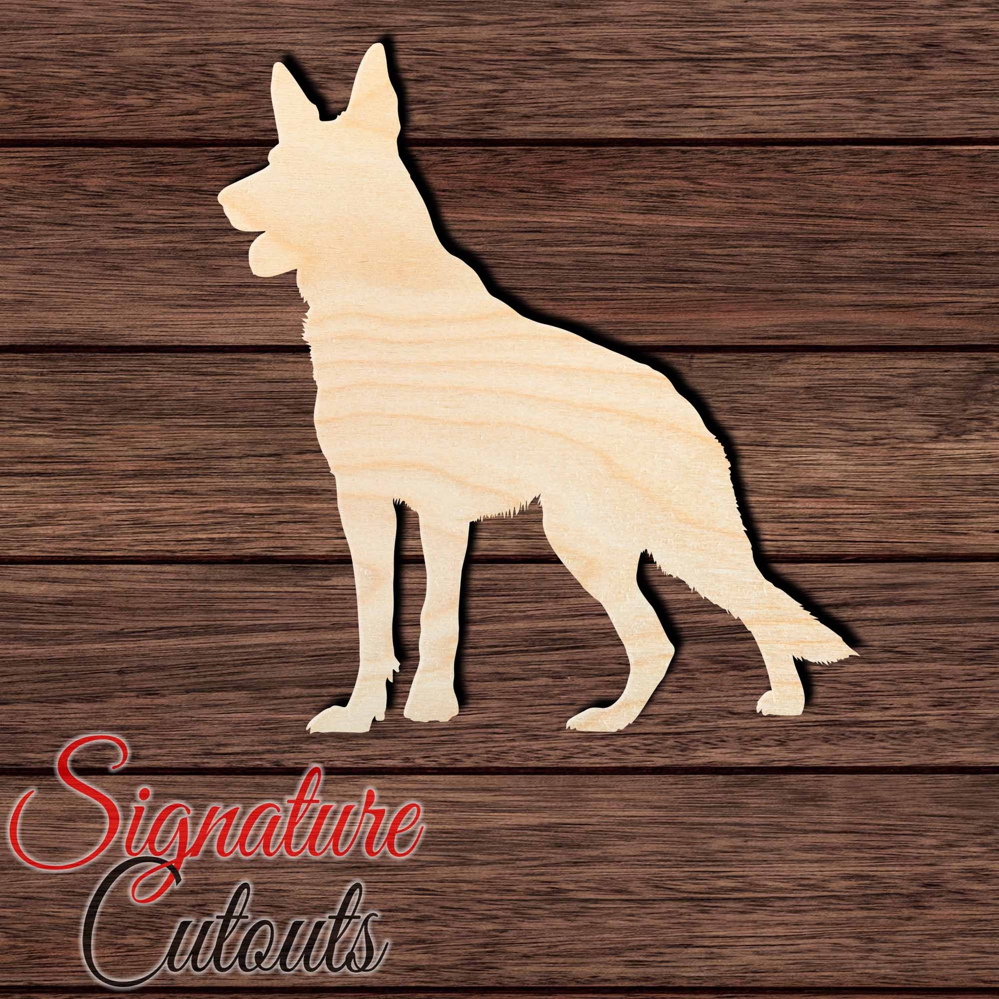 German Shepherd 003 Shape Cutout in Wood Craft Shapes & Bases Signature Cutouts 