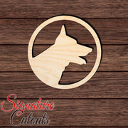 German Shepherd in Circle Shape Cutout in Wood Craft Shapes & Bases Signature Cutouts 