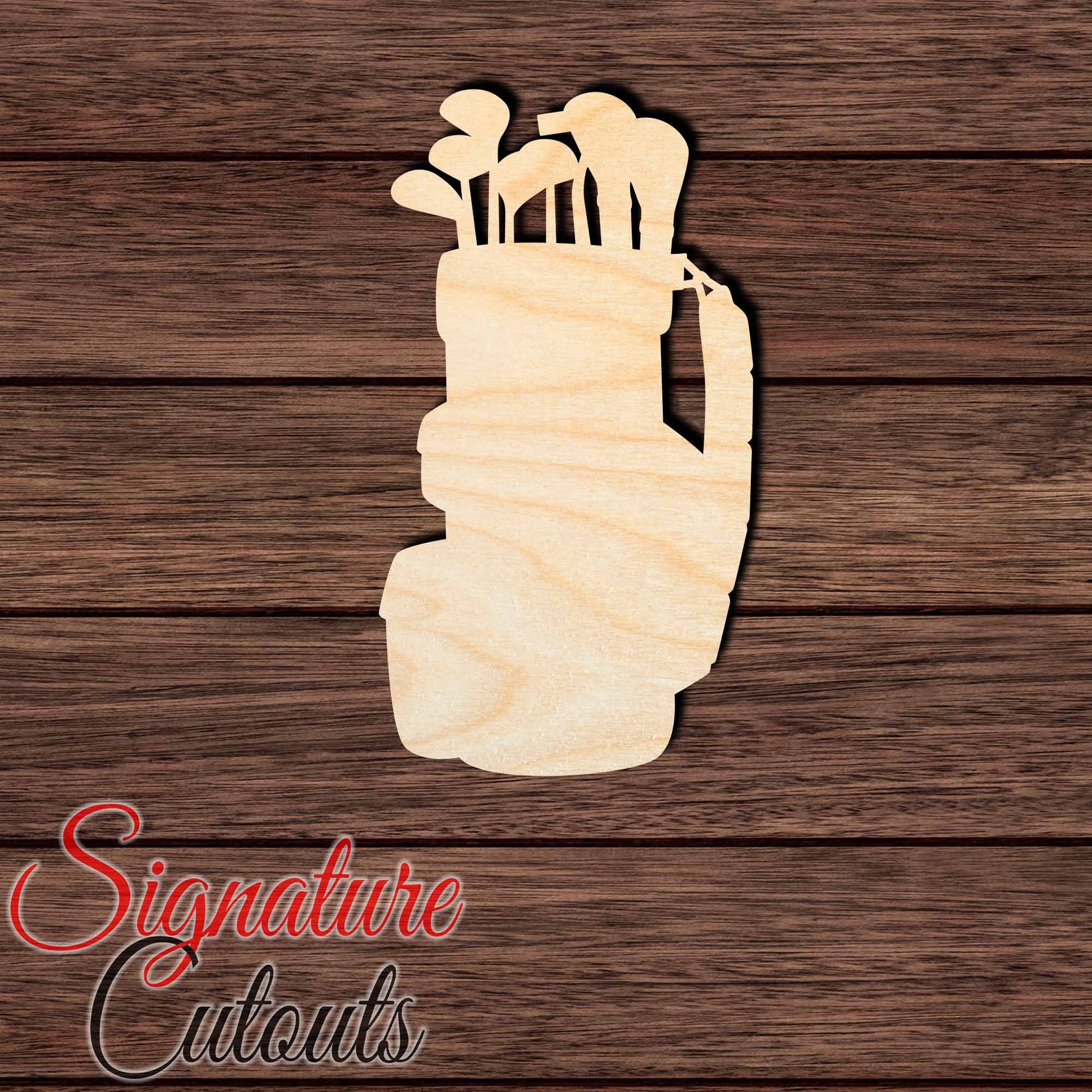 Golf Bag 001 Shape Cutout in Wood Craft Shapes & Bases Signature Cutouts 