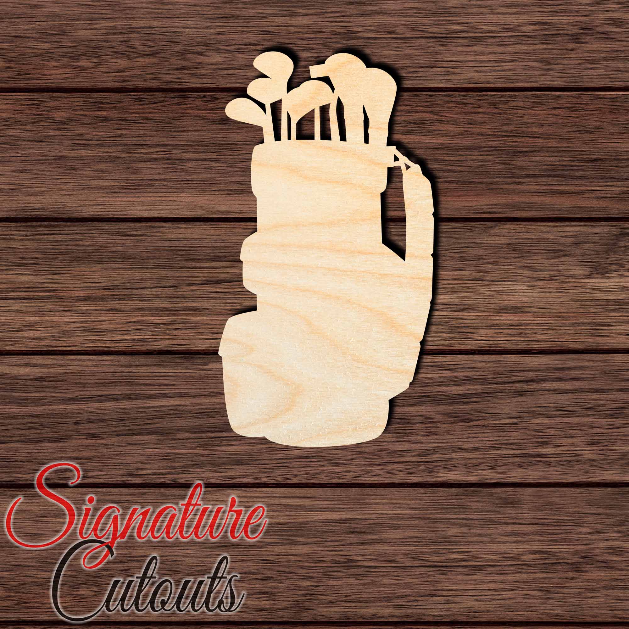 Golf Bag 001 Shape Cutout in Wood Craft Shapes & Bases Signature Cutouts 