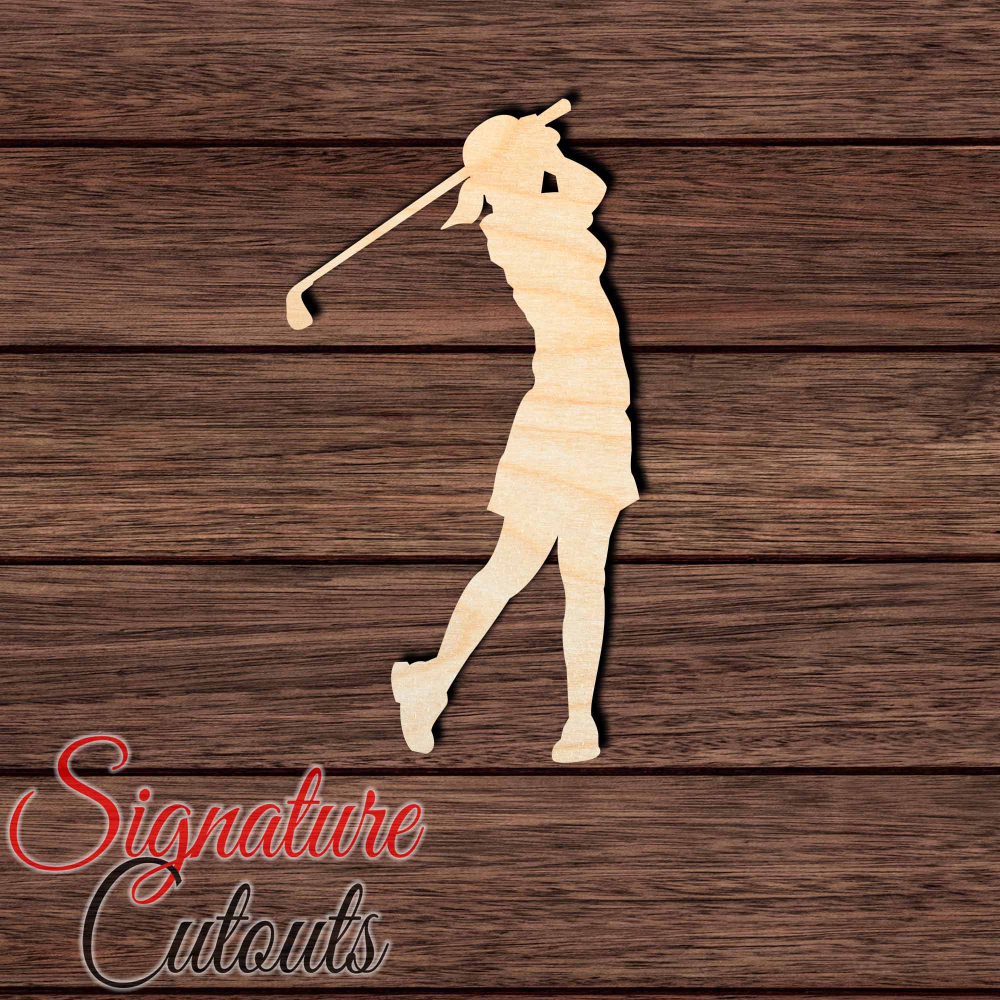 Golfer 003 Shape Cutout in Wood Craft Shapes & Bases Signature Cutouts 