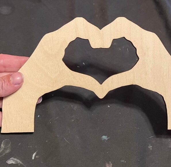 Hand Heart 001 Shape Cutout Craft Shapes & Bases Signature Cutouts 