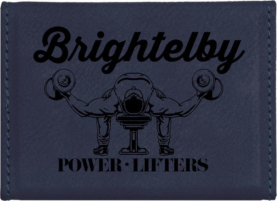 Hard Business Card Holder, Laserable Leatherette, Laser Engraved Signature Cutouts Blue/Black 