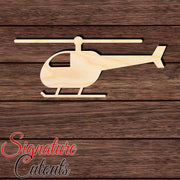 Helicopter 003 Shape Cutout in Wood Craft Shapes & Bases Signature Cutouts 