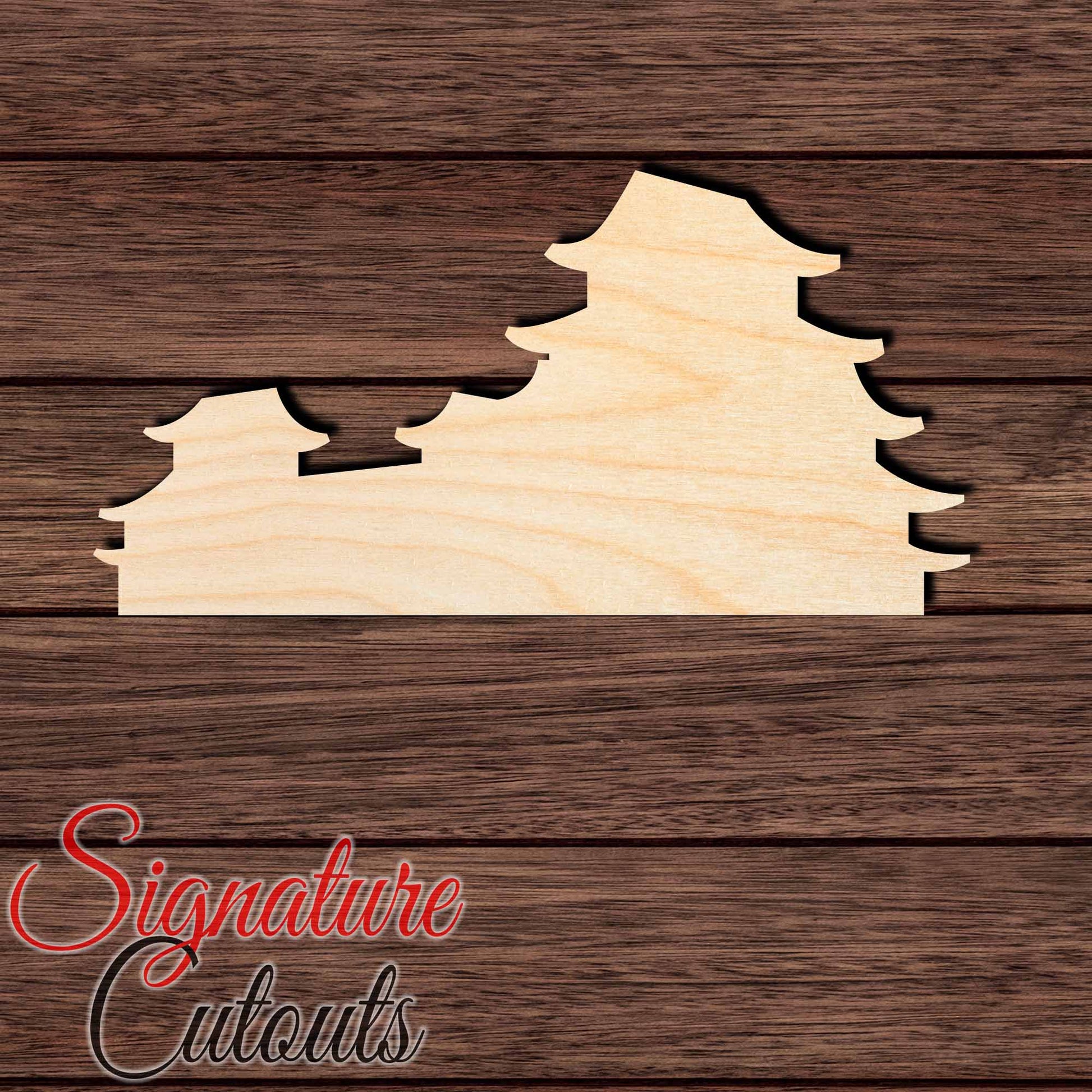Himeji Castle Shape Cutout in Wood Craft Shapes & Bases Signature Cutouts 