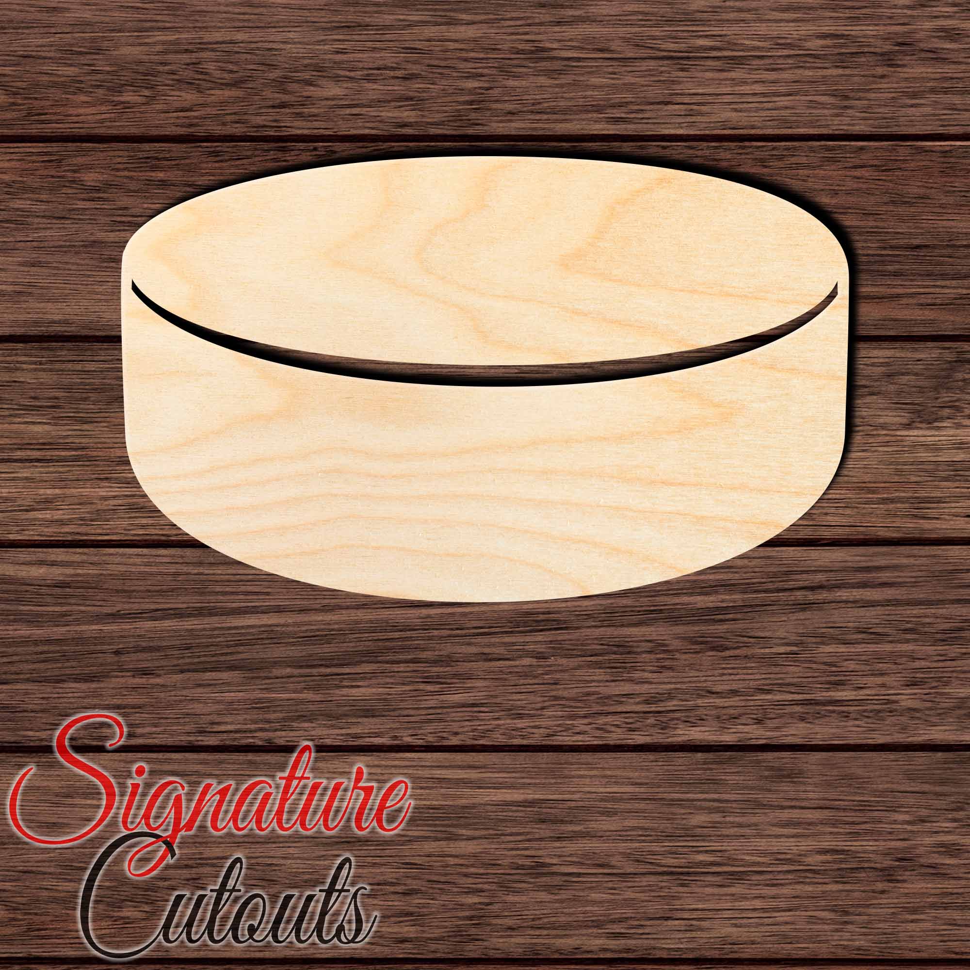 Hockey Puck 002 Shape Cutout in Wood Craft Shapes & Bases Signature Cutouts 