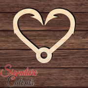 Hook Heart 001 Shape Cutout in Wood Craft Shapes & Bases Signature Cutouts 
