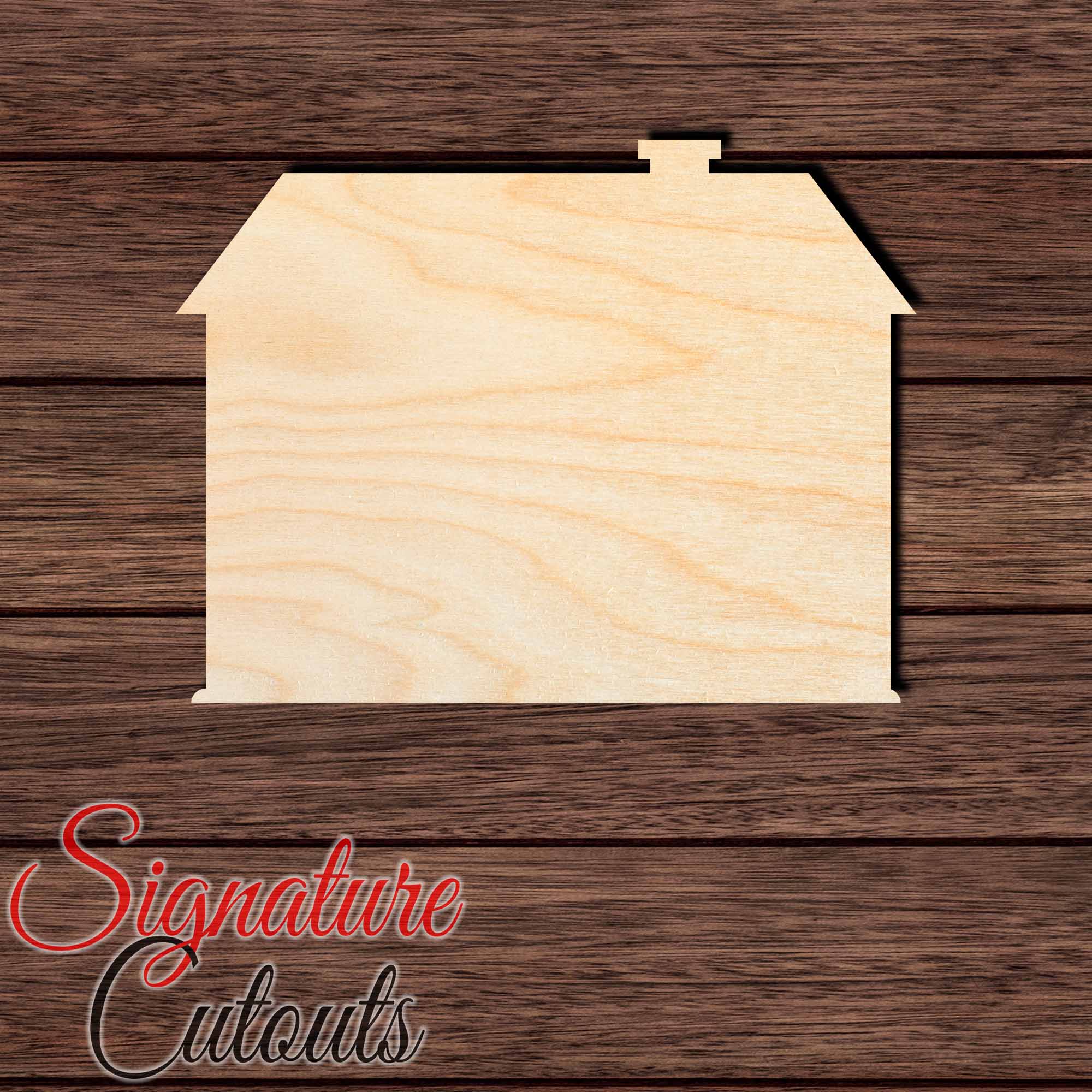 House 007 Shape Cutout in Wood Craft Shapes & Bases Signature Cutouts 