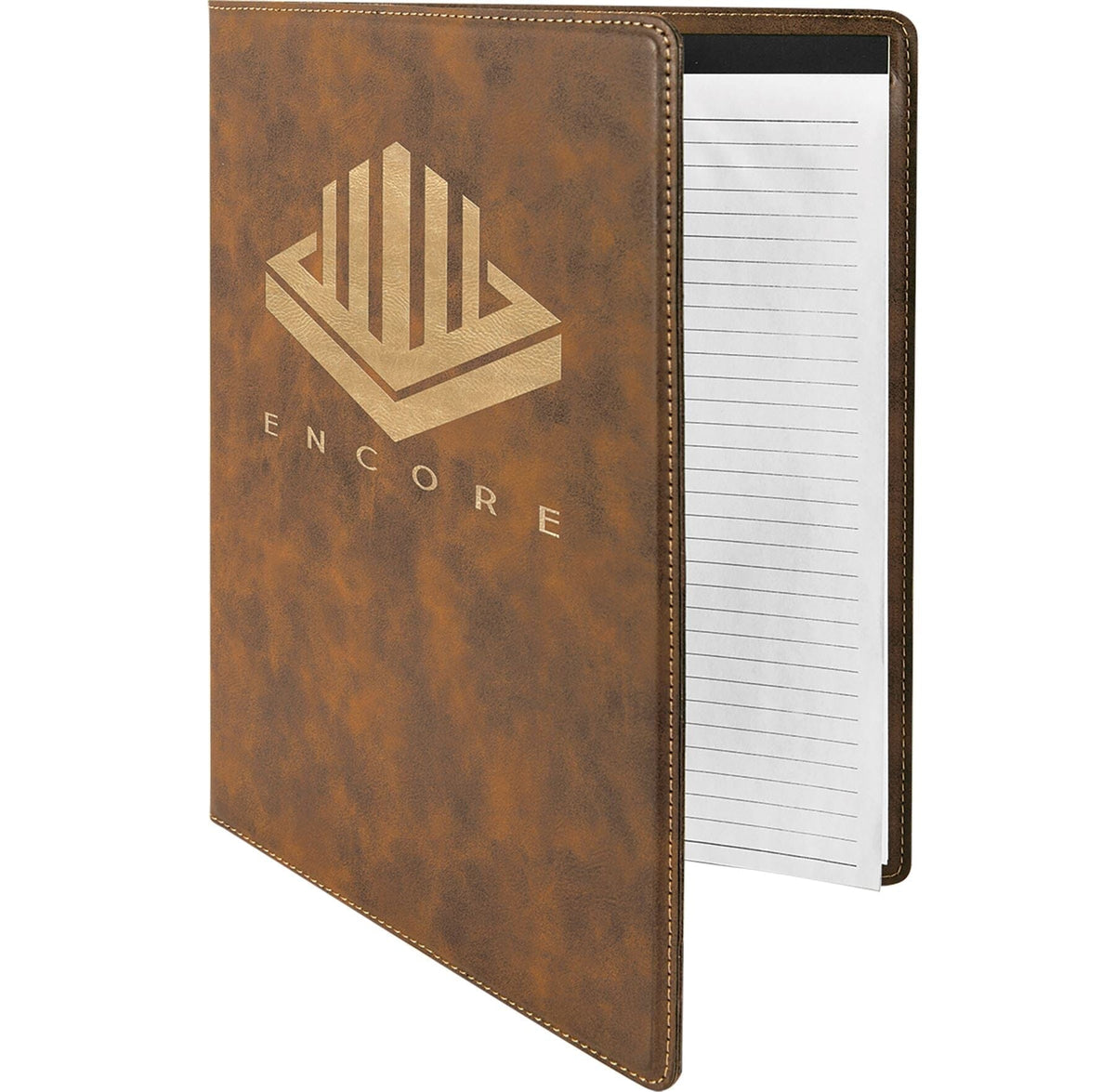 Letter Sized Leatherette Portfolio with Gold Engraving Signature Cutouts 