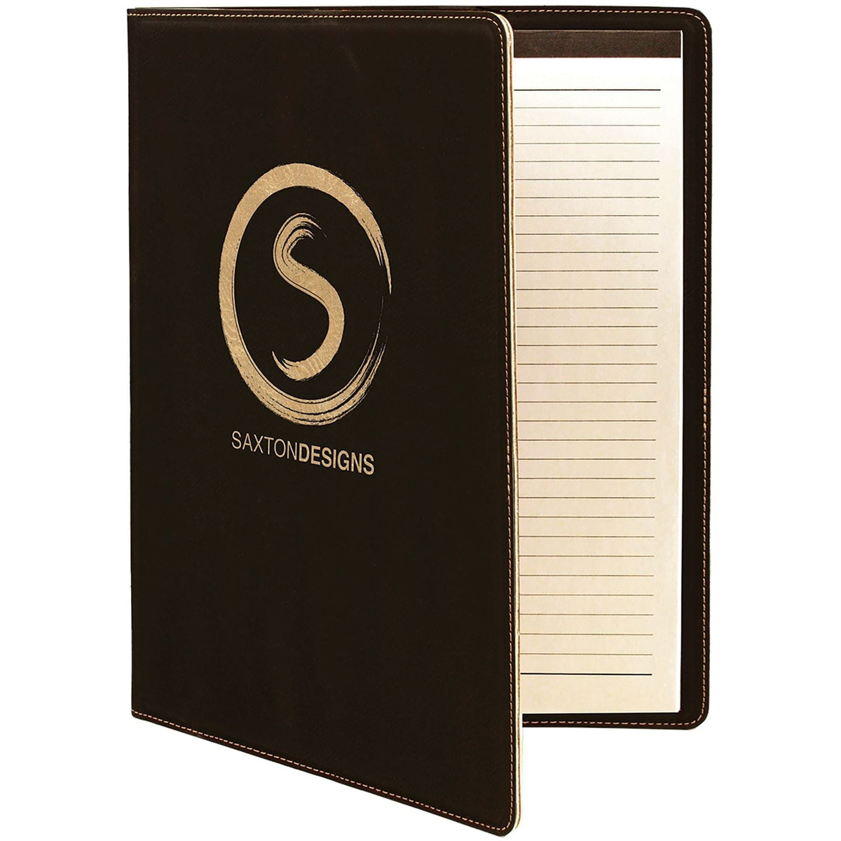 Letter Sized Leatherette Portfolio with Gold Engraving Signature Cutouts 