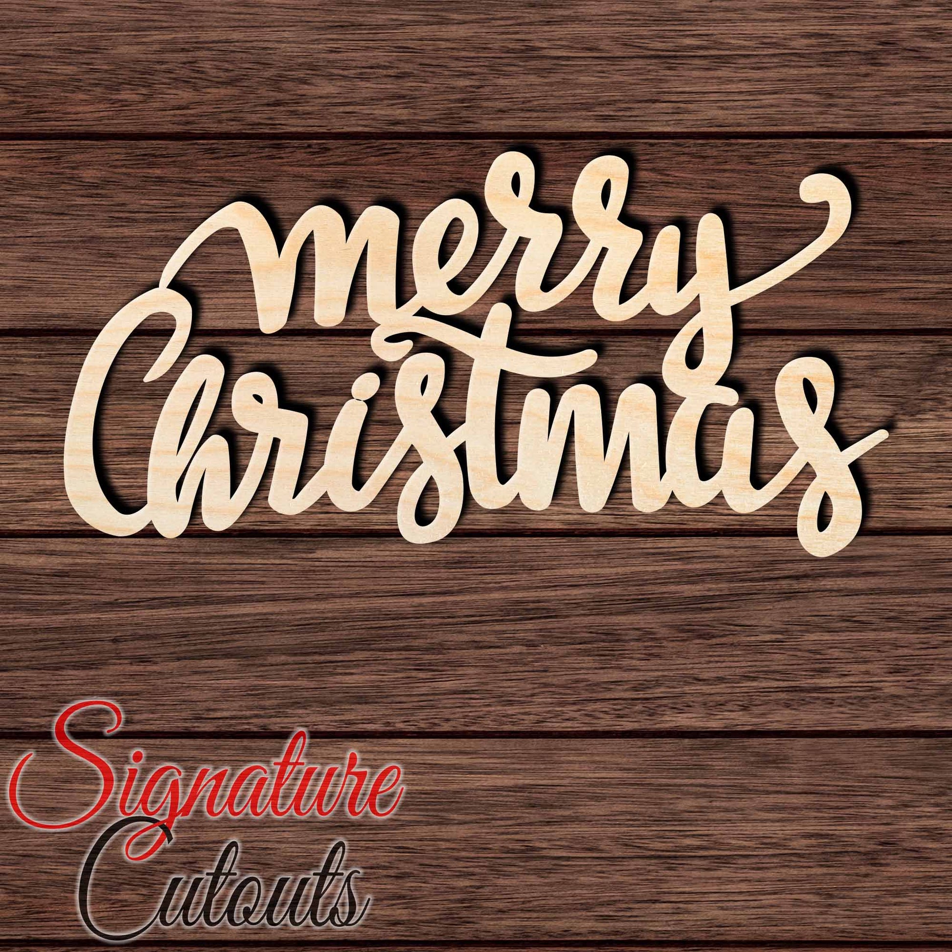 Merry Christmas Text 001 Shape Cutout in Wood Craft Shapes & Bases Signature Cutouts 