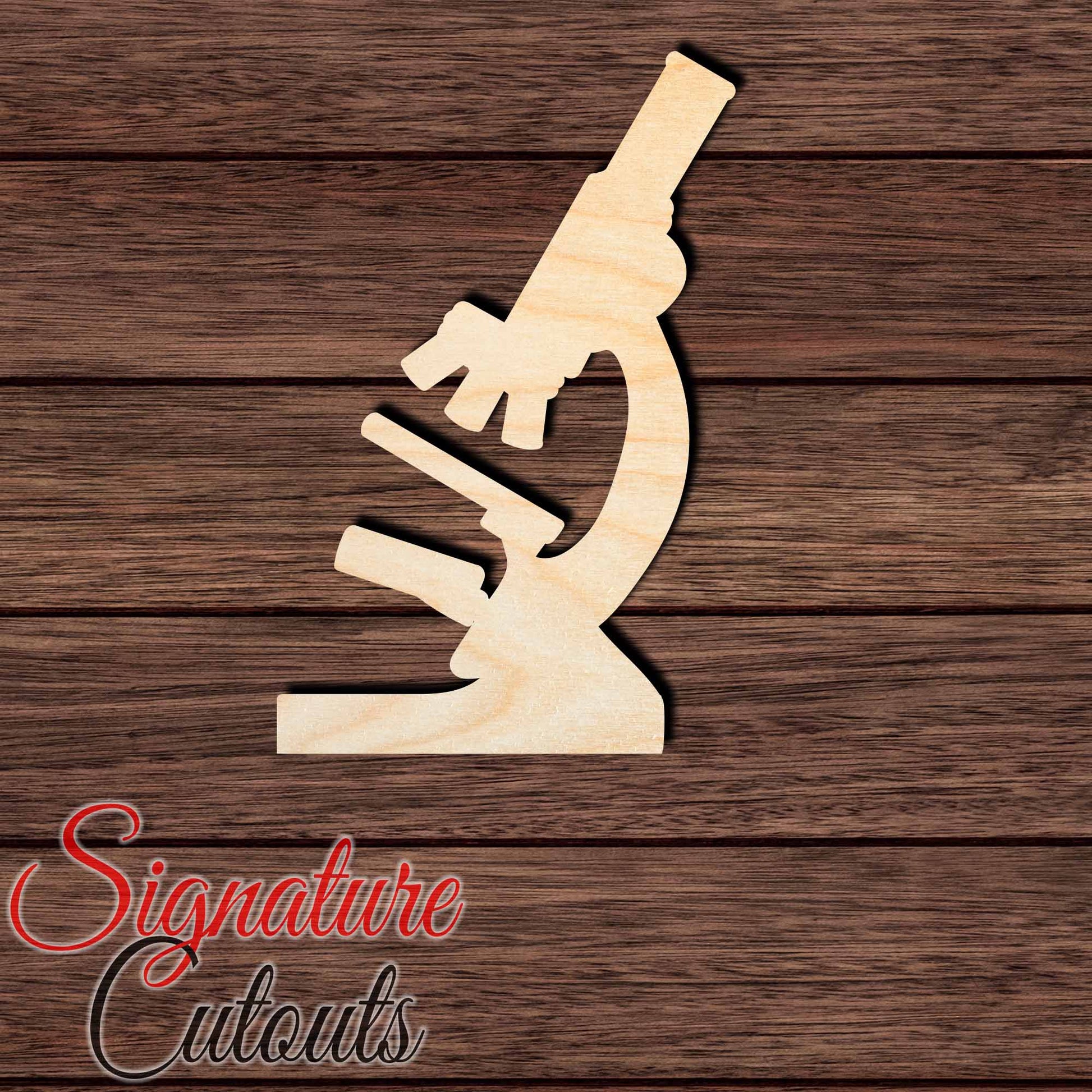 Microscope 001 Shape Cutout in Wood Craft Shapes & Bases Signature Cutouts 