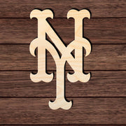 New York Baseball 001 Shape Cutout in Wood Craft Shapes & Bases Signature Cutouts 