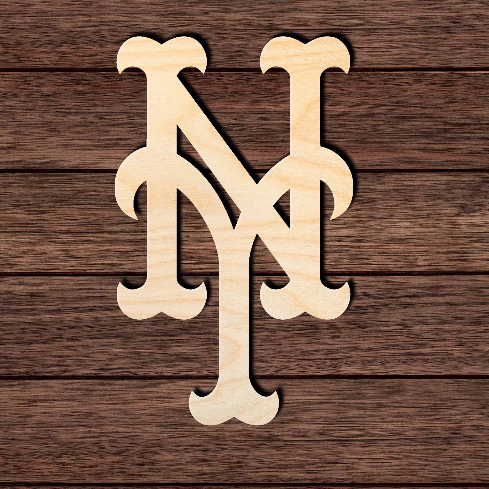 New York Baseball 001 Shape Cutout in Wood Craft Shapes & Bases Signature Cutouts 