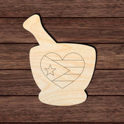 Pilon 001 with PR heart flag - Paint by Line -  Shape Cutout