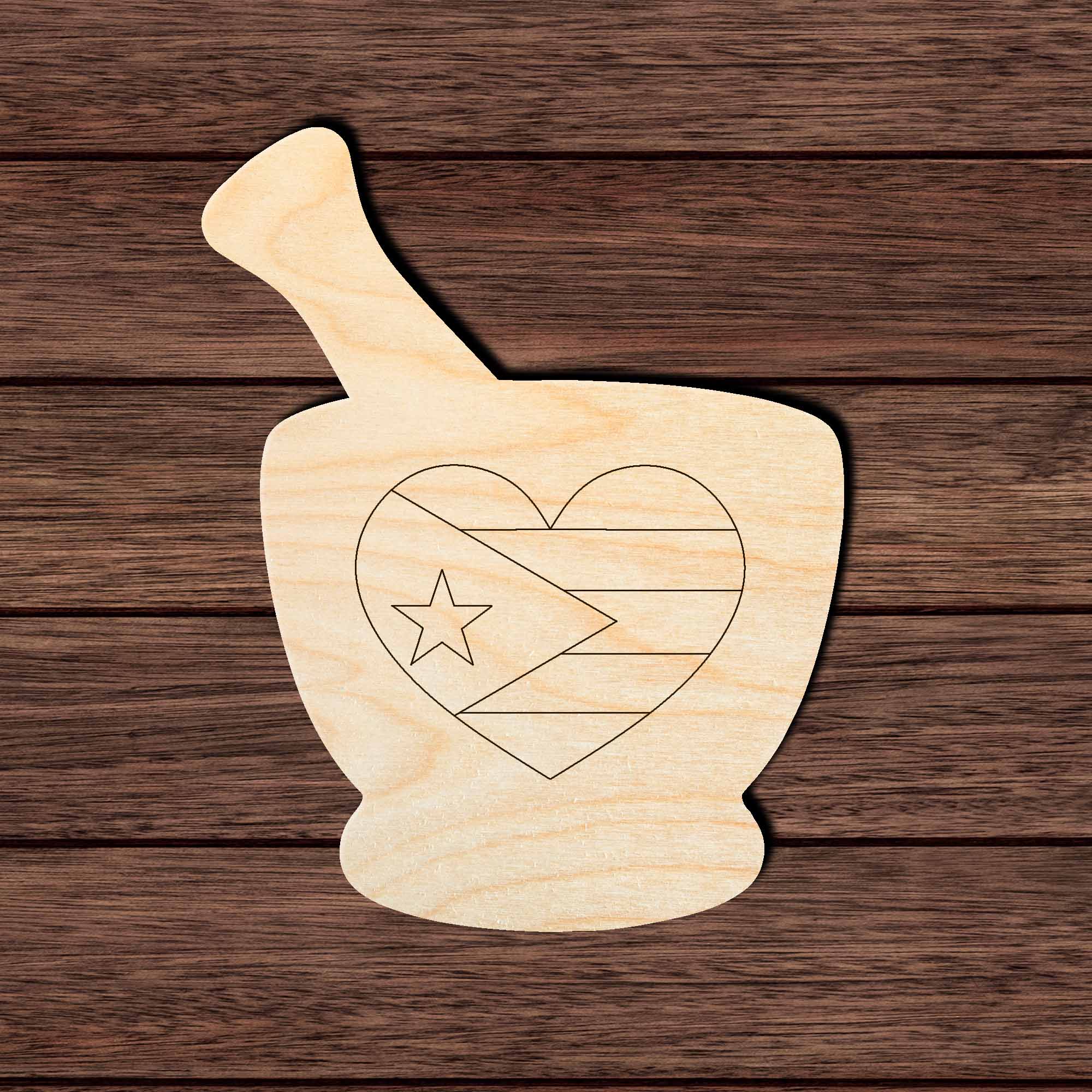 Pilon 001 with PR heart flag - Paint by Line -  Shape Cutout