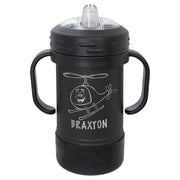 Polar Camel 10 oz. Stainless Steel Sippy Cups Signature Cutouts Black 