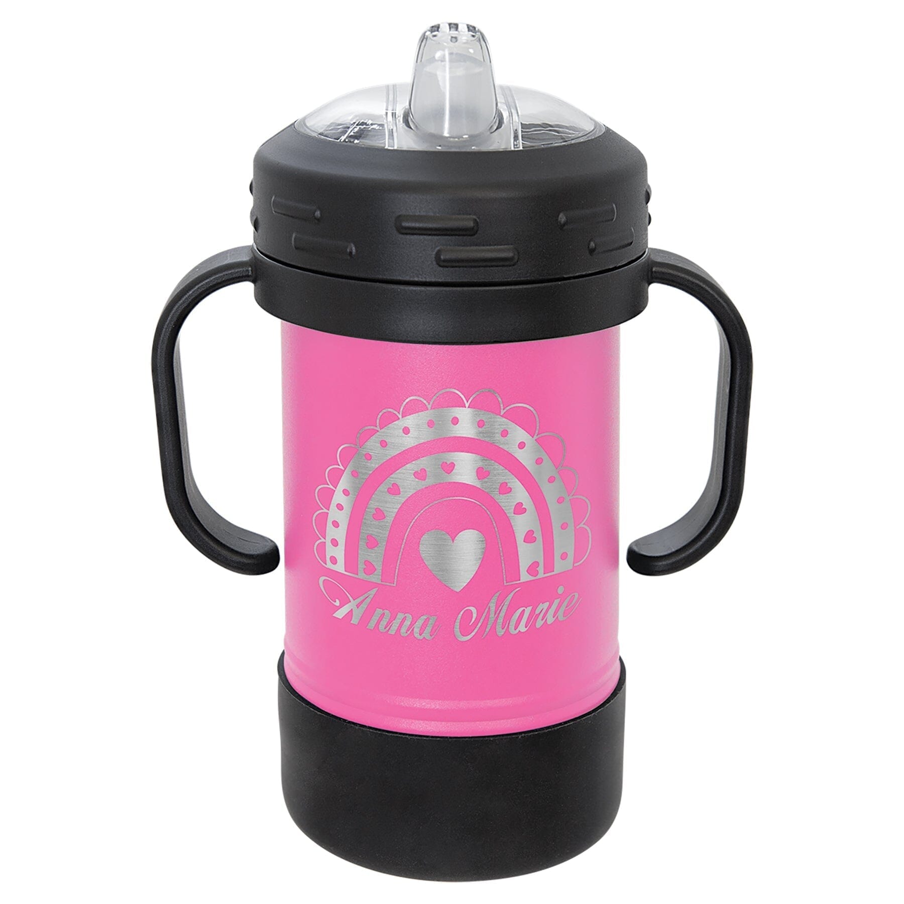 Polar Camel 10 oz. Stainless Steel Sippy Cups Signature Cutouts Pink 