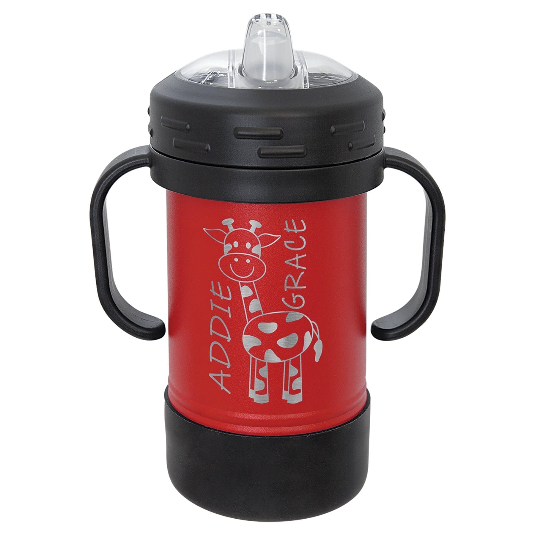 Polar Camel 10 oz. Stainless Steel Sippy Cups Signature Cutouts Red 