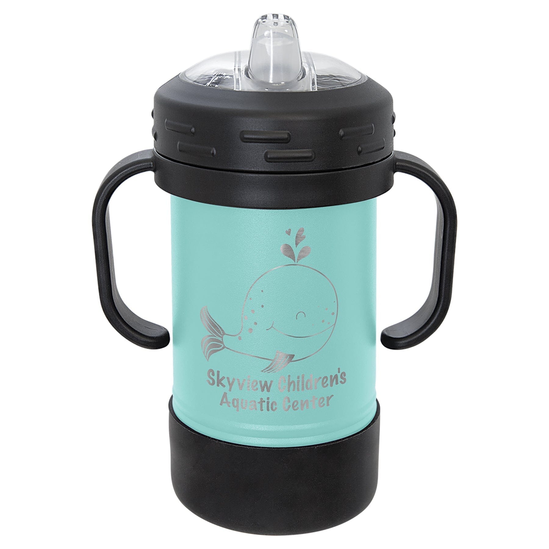 Polar Camel 10 oz. Stainless Steel Sippy Cups Signature Cutouts Teal 