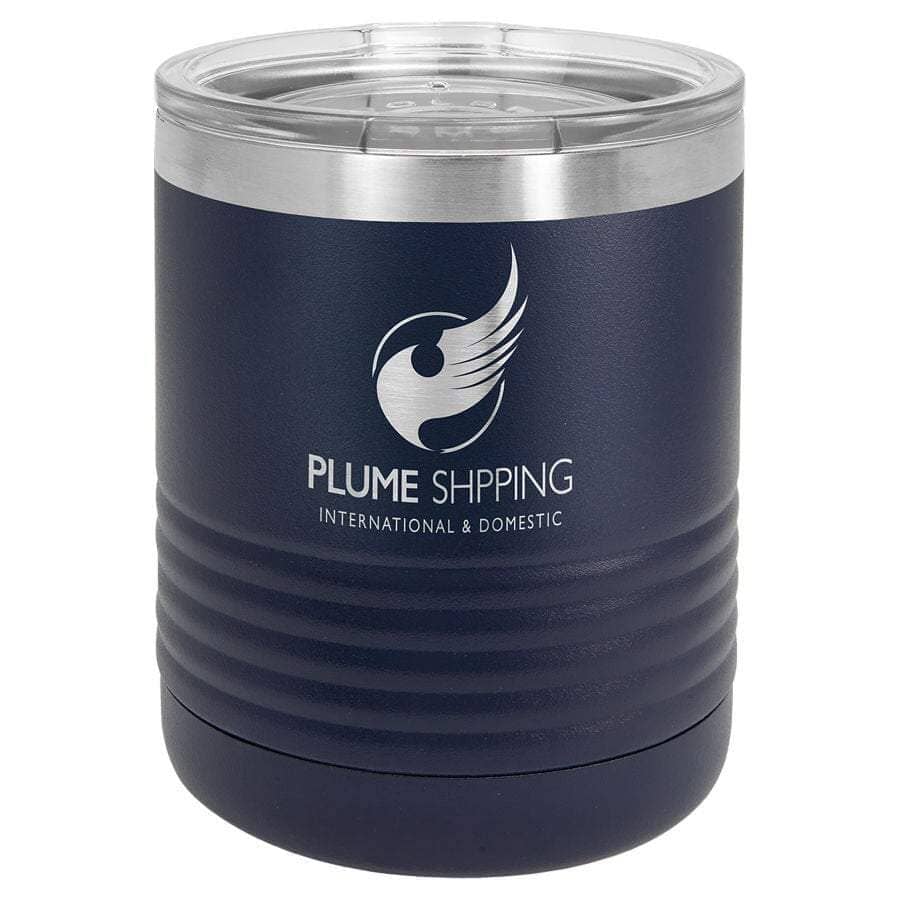 Polar Camel 10 oz. Stainless Steel Travel Mugs Signature Cutouts Navy Blue 