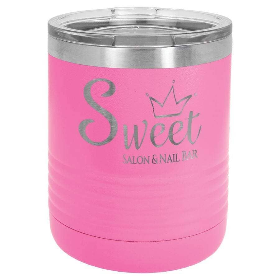 Polar Camel 10 oz. Stainless Steel Travel Mugs Signature Cutouts Pink 