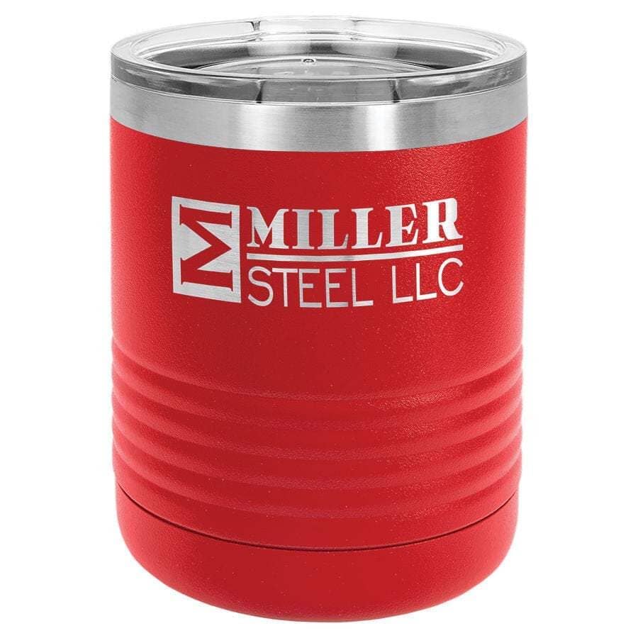 Polar Camel 10 oz. Stainless Steel Travel Mugs Signature Cutouts Red 