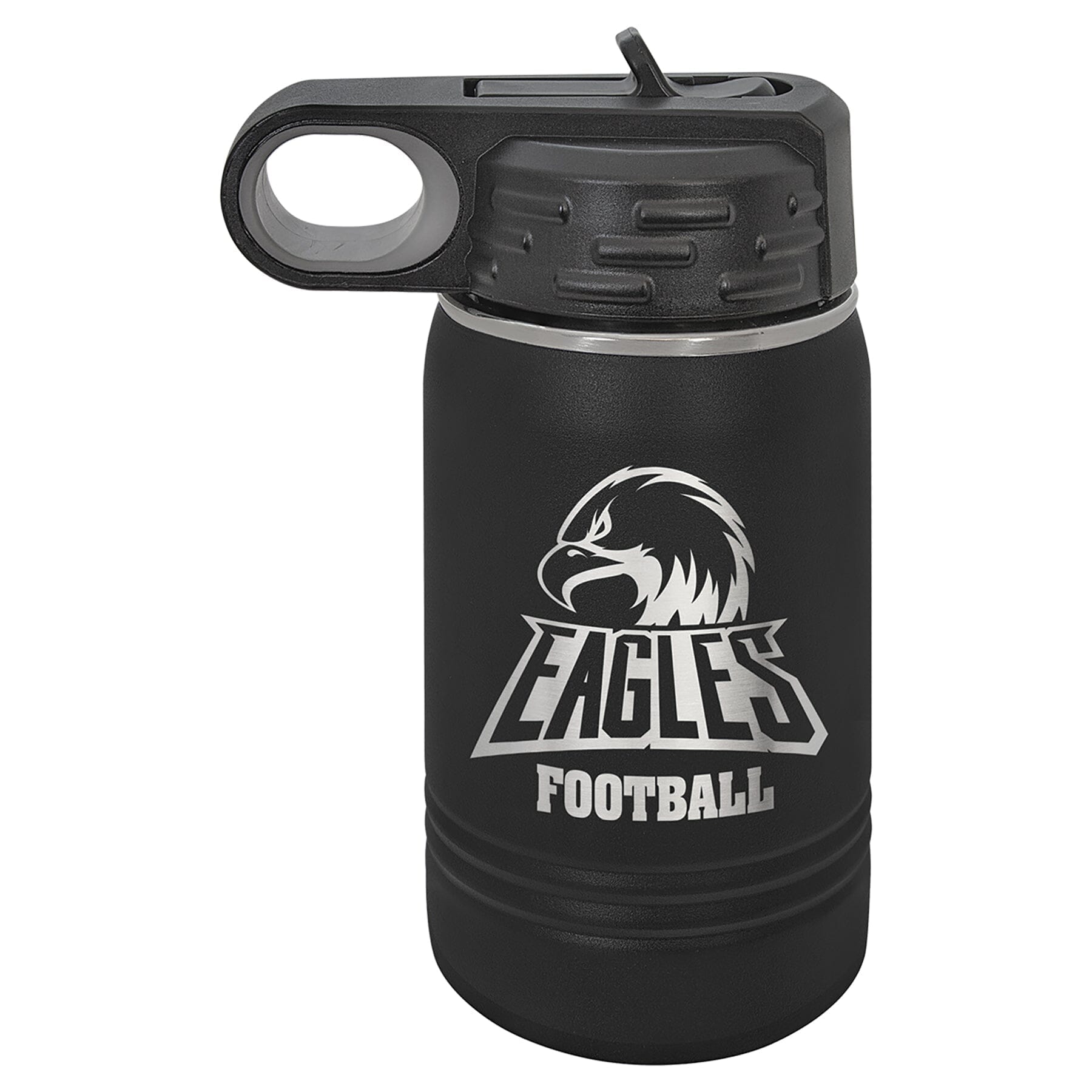 Polar Camel 12 oz. Stainless Steel Water Bottles Signature Cutouts Black 