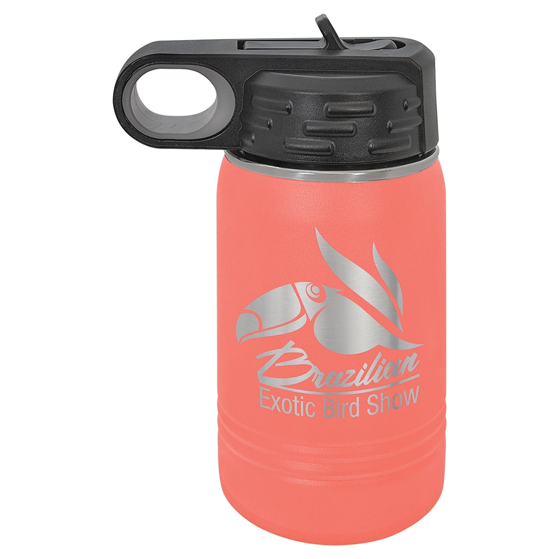 Polar Camel 12 oz. Stainless Steel Water Bottles Signature Cutouts Coral 
