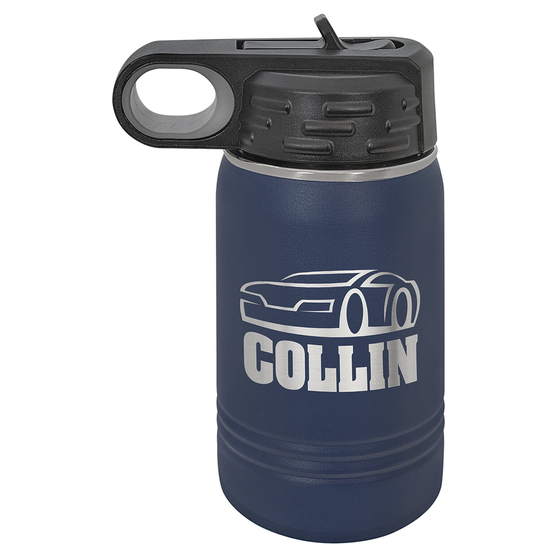 Polar Camel 12 oz. Stainless Steel Water Bottles Signature Cutouts Navy Blue 