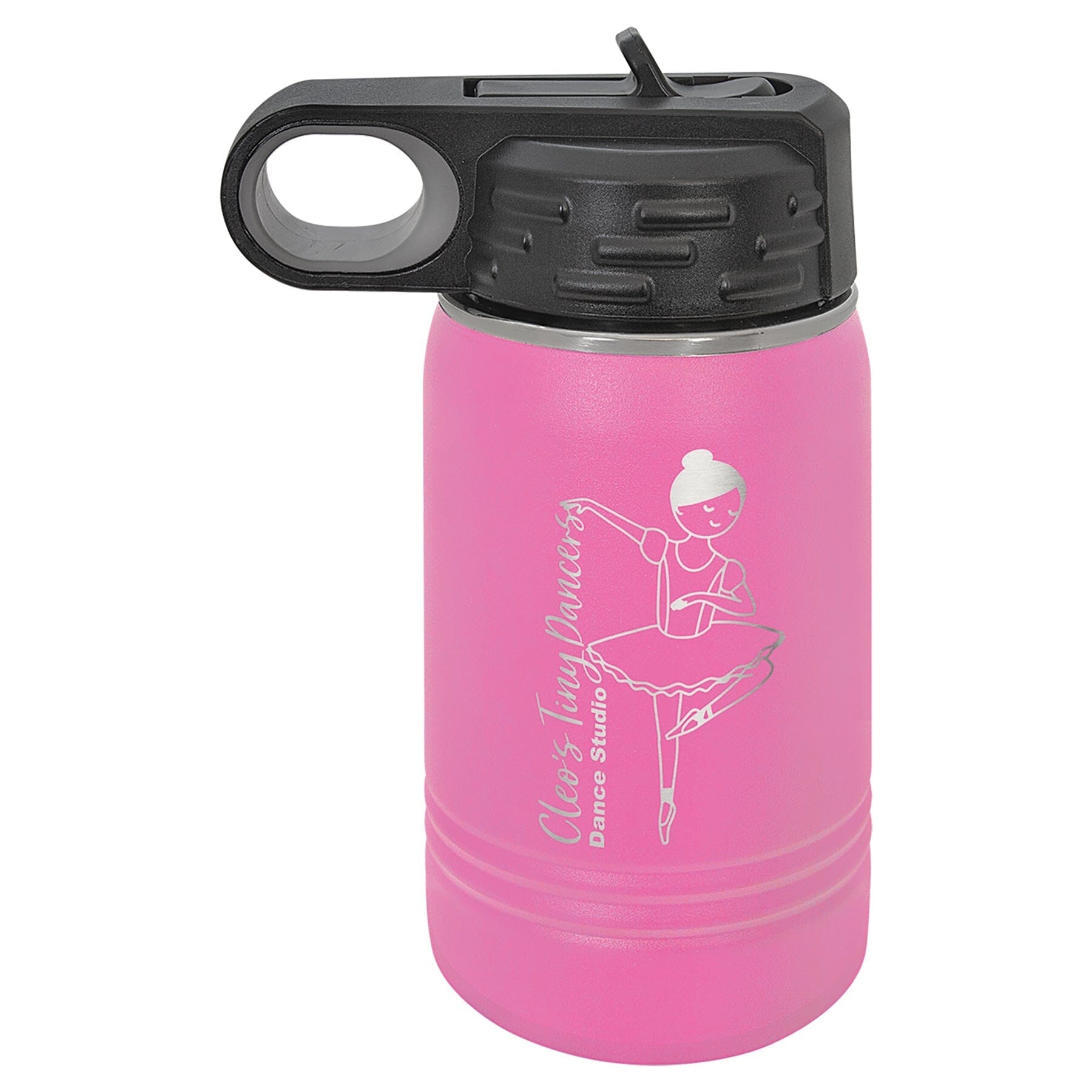 Polar Camel 12 oz. Stainless Steel Water Bottles Signature Cutouts Pink 