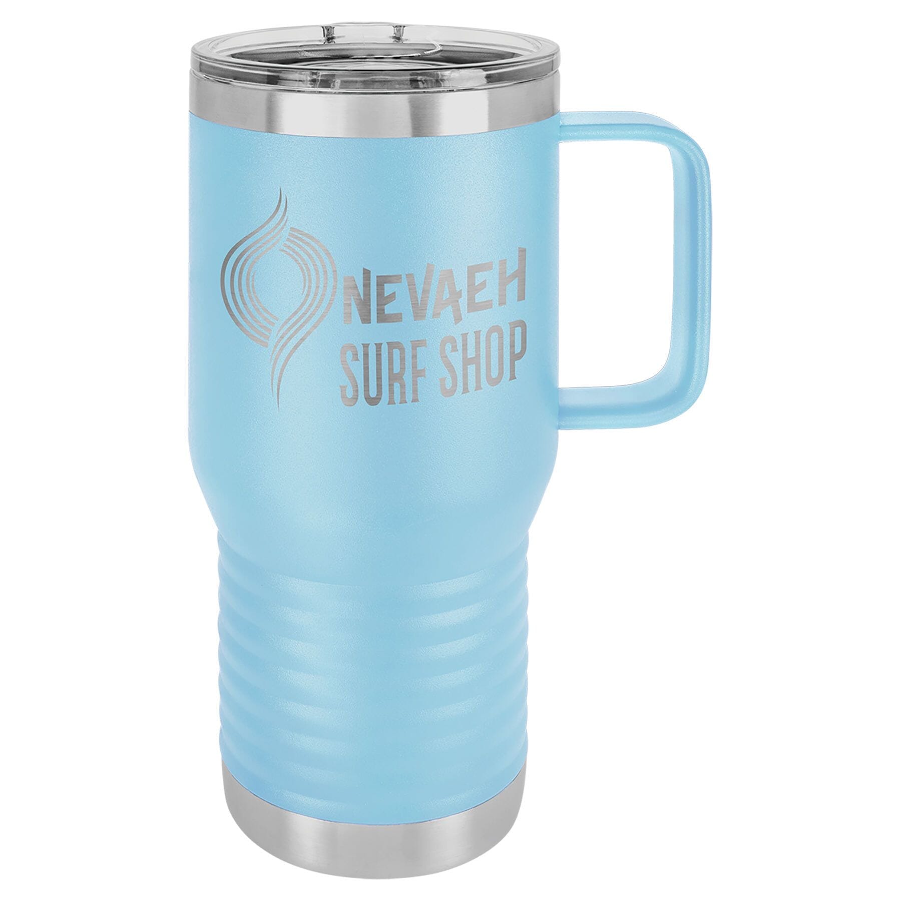 Polar Camel 20 oz Stainless Steel Travel Mug w/Handle Signature Cutouts Light Blue Standard 
