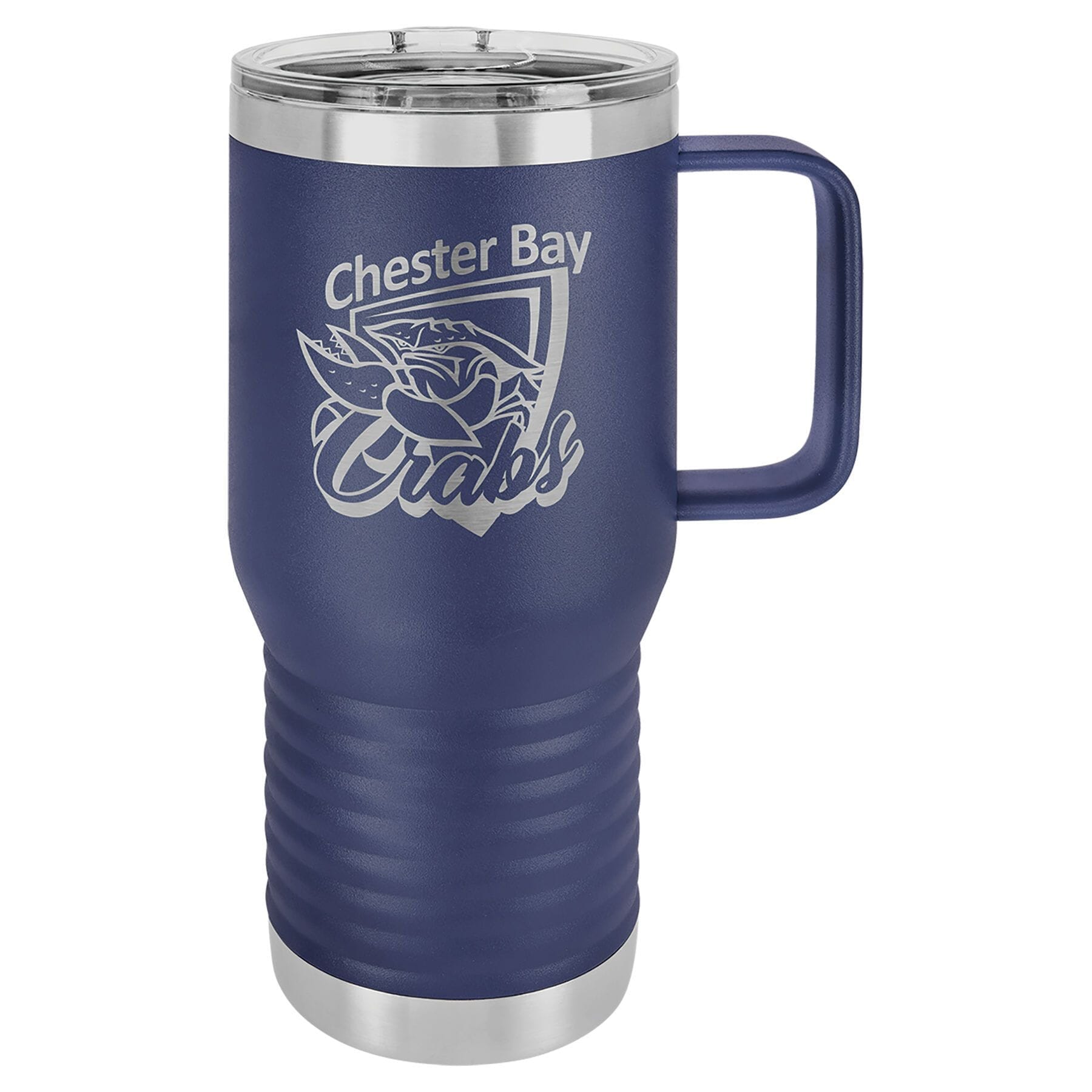 Polar Camel 20 oz Stainless Steel Travel Mug w/Handle Signature Cutouts Navy Blue Standard 