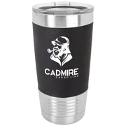 Polar Camel 20oz Laserable Silicone Travel Mug Signature Cutouts Black/White Standard 