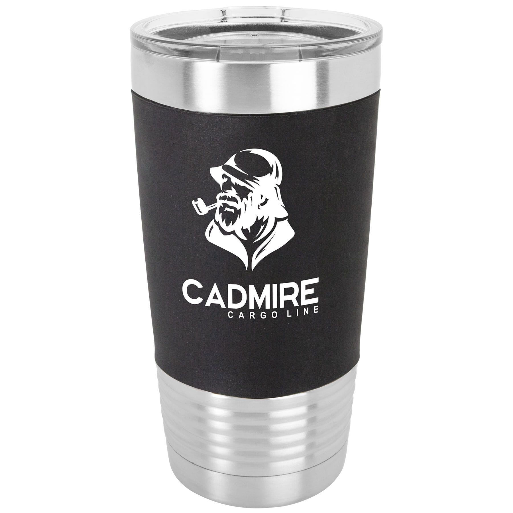 Polar Camel 20oz Laserable Silicone Travel Mug Signature Cutouts Black/White Standard 