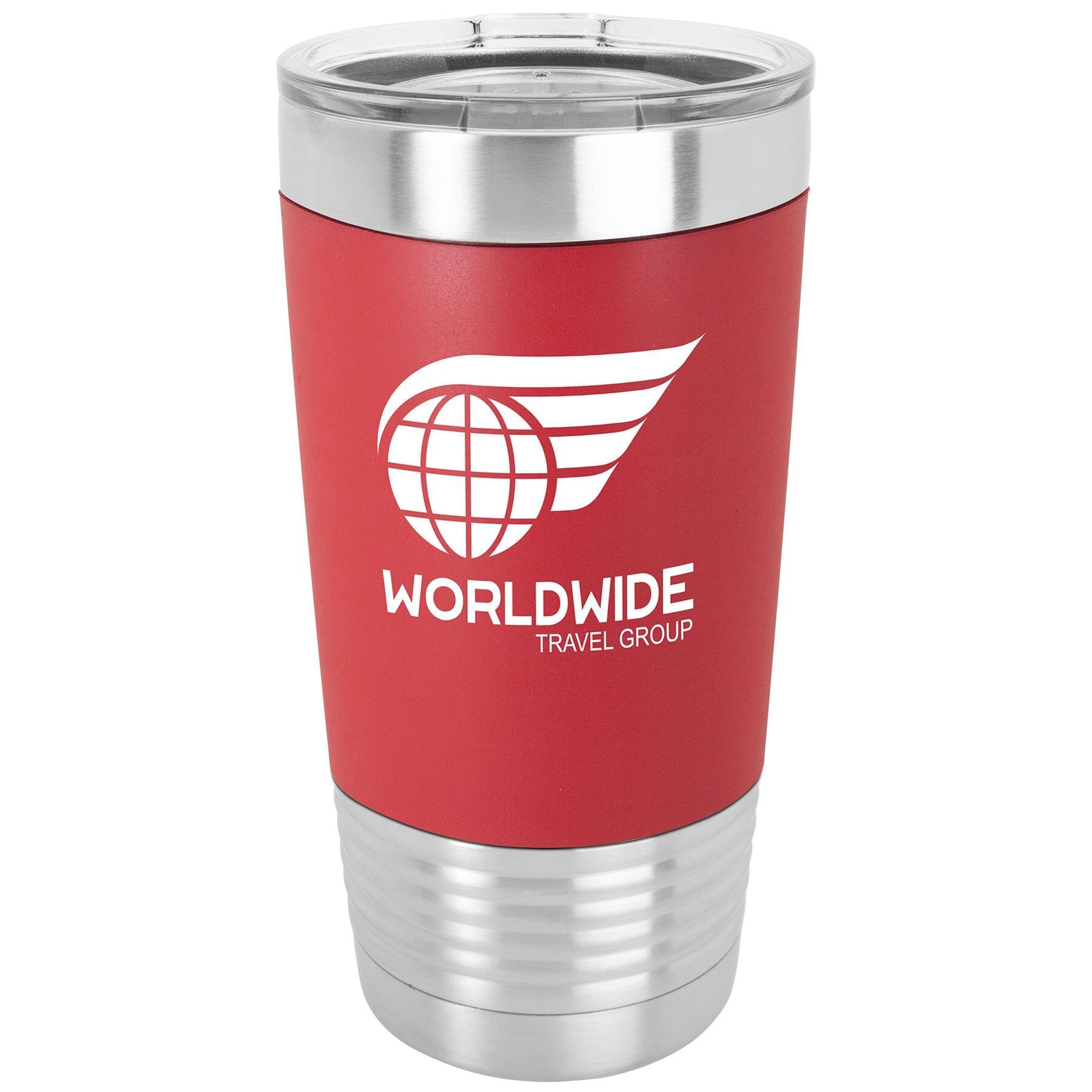 Polar Camel 20oz Laserable Silicone Travel Mug Signature Cutouts Red/White Standard 
