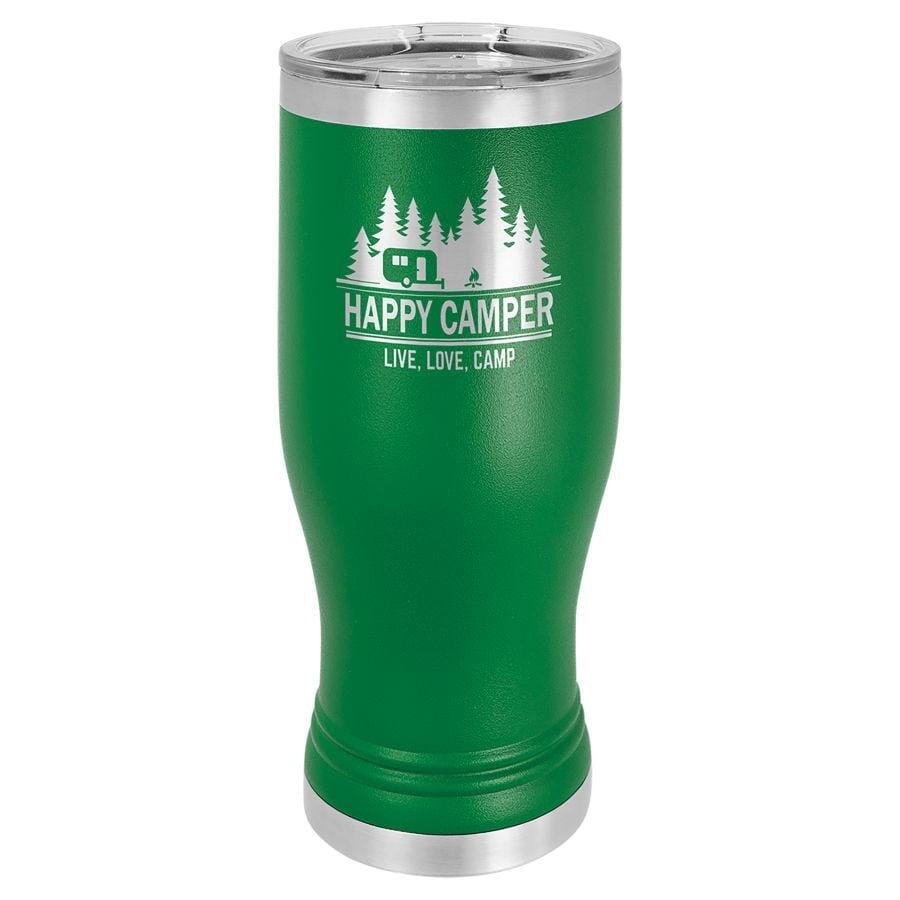 Polar Camel 20oz Stainless Steel Pilsner Travel Mugs Signature Cutouts Green Standard 