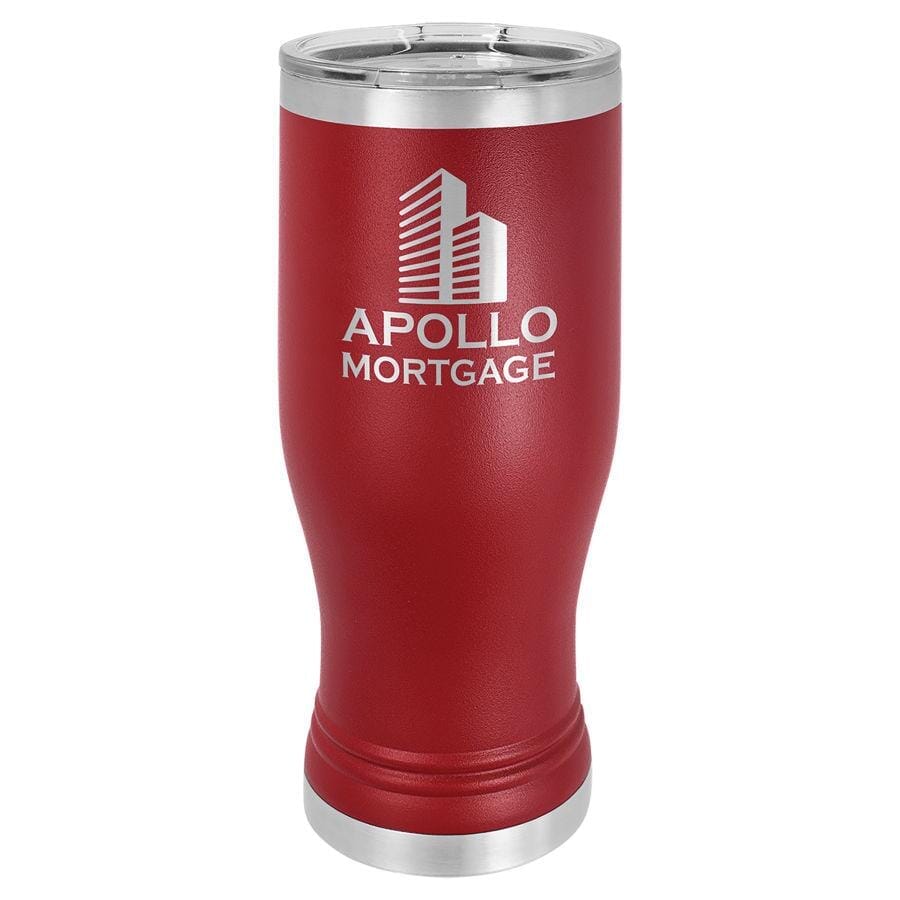 Polar Camel 20oz Stainless Steel Pilsner Travel Mugs Signature Cutouts Maroon Standard 